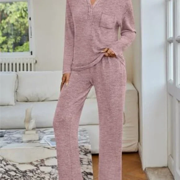 Soft Lounge Set Matching Pajamas Comfort Fit S M L XL